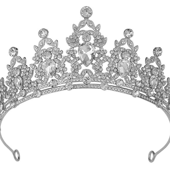 Crystal Queen Crowns Rhinestone Princess Tiaras for Womens Girls Silver Tiara an - Picture 1 of 7